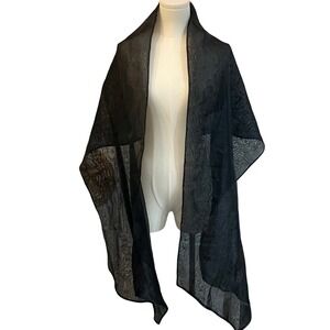 Vintage Studio Jax Black Burnout Chiffon Scarf Wrap WhimyGoth Romantic Vampires